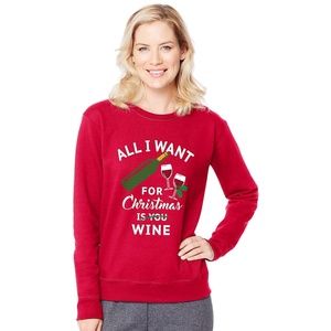 All I Want for Christmas Is Wine Sweatshirt